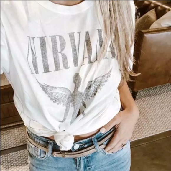 Vintage Bohemian Nirvana Concert Angel Tour Tee - Picture 4 of 5